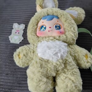 Plush Bunny Costume Doll - Light Green Fuzzy Kids Toy
